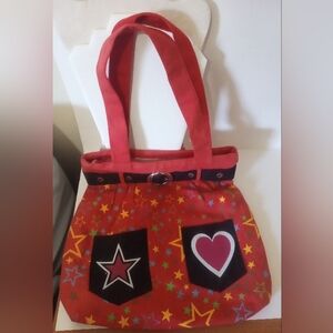 Shoe Tote Star-Patterned‎ Red Bag